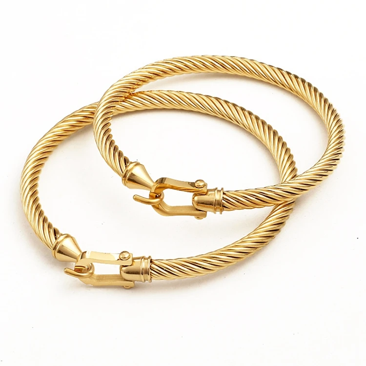 NUORO Stainless Steel Cuff Women Men Couple Teen Fashion Hand Jewelry Gift Buckle Hook Clasp Twisted Cable Wire Bangle Bracelet
NUORO Stainless Steel Cuff Women Men Couple Teen Fashion Hand Jewelry Gift Buckle Hook Clasp Twisted Cable Wire Bangle Bracelet