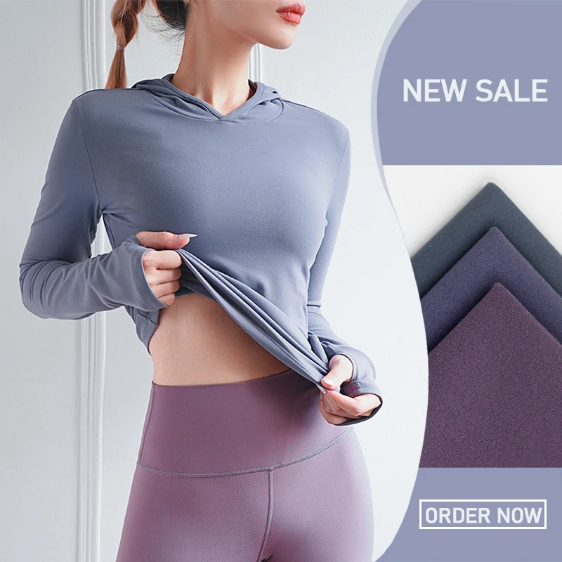 JULY'S SONG Women Hooded Yoga Top Casual Long Sleeve Slim Female Sporting Clothing Autumn Sweat-Wicking Female Fitness Yoga Wear, Purple;blue;black;violet
JULY'S SONG Women Hooded Yoga Top Casual Long Sleeve Slim Female Sporting Clothing Autumn Sweat-Wicking Female Fitness Yoga Wear, Purple;blue;black;violet