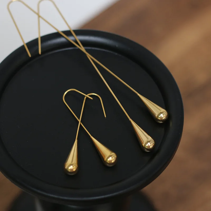 Fashionable Long Drop Ear Hook Earring Stainless Steel Plated 18K Gold Water Drop Earring for Women, Silver, gold, rose gold color
Fashionable Long Drop Ear Hook Earring Stainless Steel Plated 18K Gold Water Drop Earring for Women, Silver, gold, rose gold color