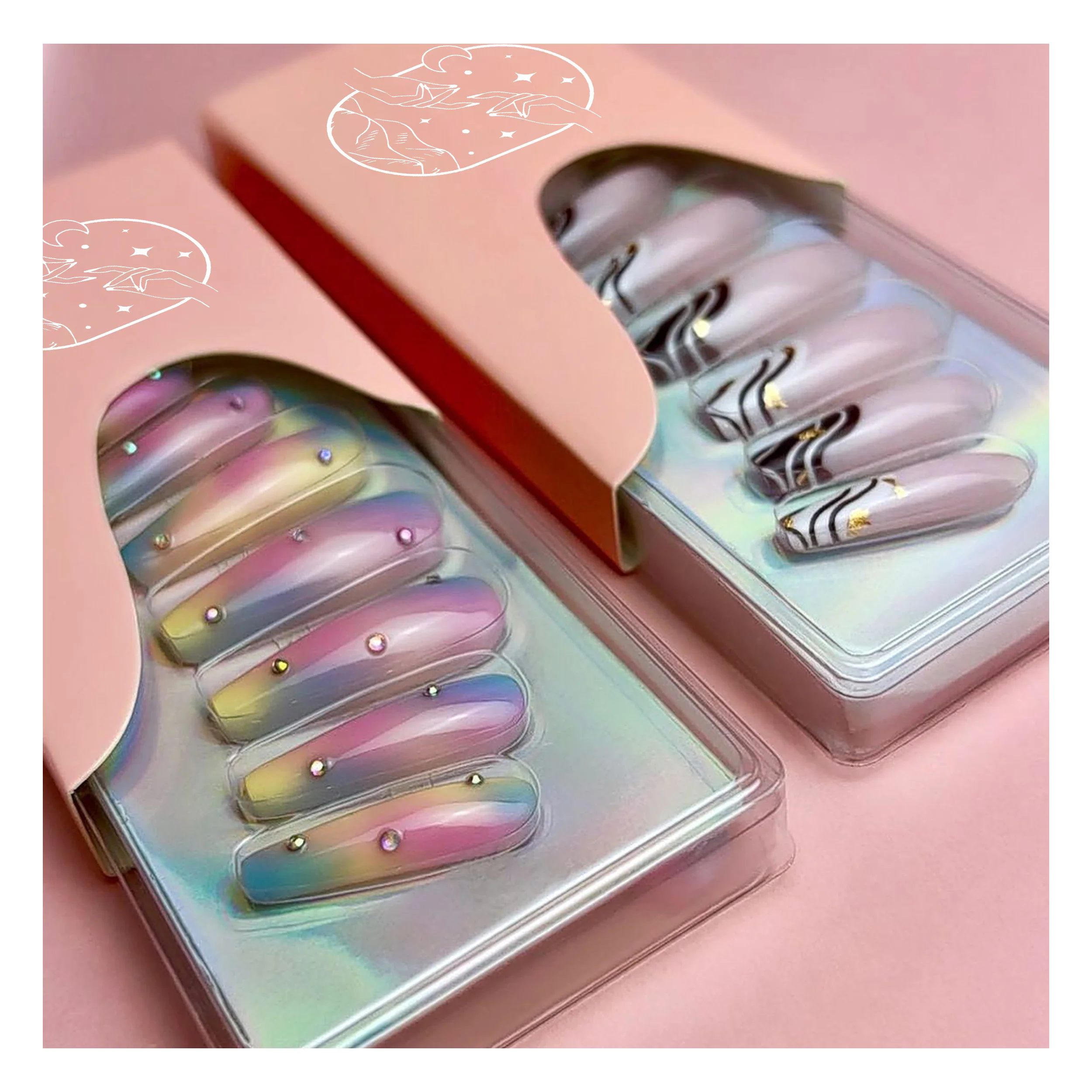 2021 Christmas Vendors Rhinestones Abs Acrylic Designed Packaging Box Custom Private Label Luxury Medium Press On Nails
2021 Christmas Vendors Rhinestones Abs Acrylic Designed Packaging Box Custom Private Label Luxury Medium Press On Nails