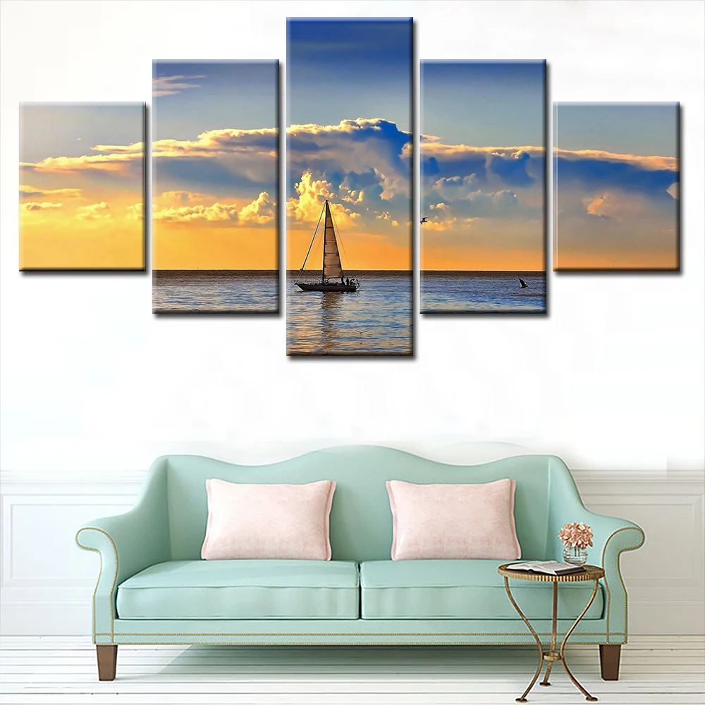 Painting Oil Art Wall Canvas Print Seascape Decorative Custom 5 Panel Decoration Living Room Sailing Boat Decor Picture
Painting Oil Art Wall Canvas Print Seascape Decorative Custom 5 Panel Decoration Living Room Sailing Boat Decor Picture