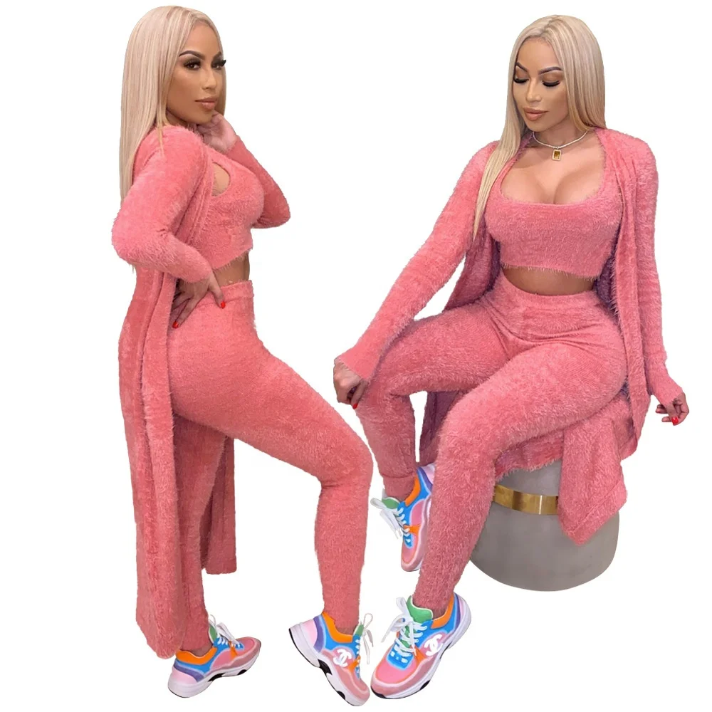 woolen leisure wear fall winter long sleeve casual cardigan cropped top and long pants set 3 piece sweater set women clothing, Picture color
woolen leisure wear fall winter long sleeve casual cardigan cropped top and long pants set 3 piece sweater set women clothing, Picture color