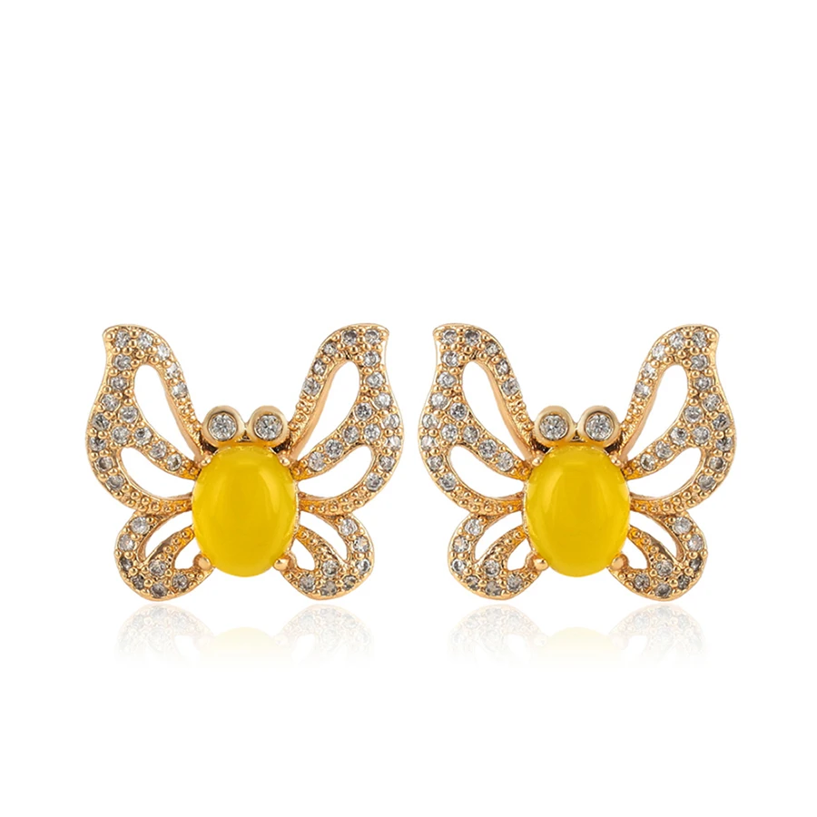 91609 Xuping fashion jewelry gold plated new arrival butterfly yellow stone style stud earring for ladies
91609 Xuping fashion jewelry gold plated new arrival butterfly yellow stone style stud earring for ladies