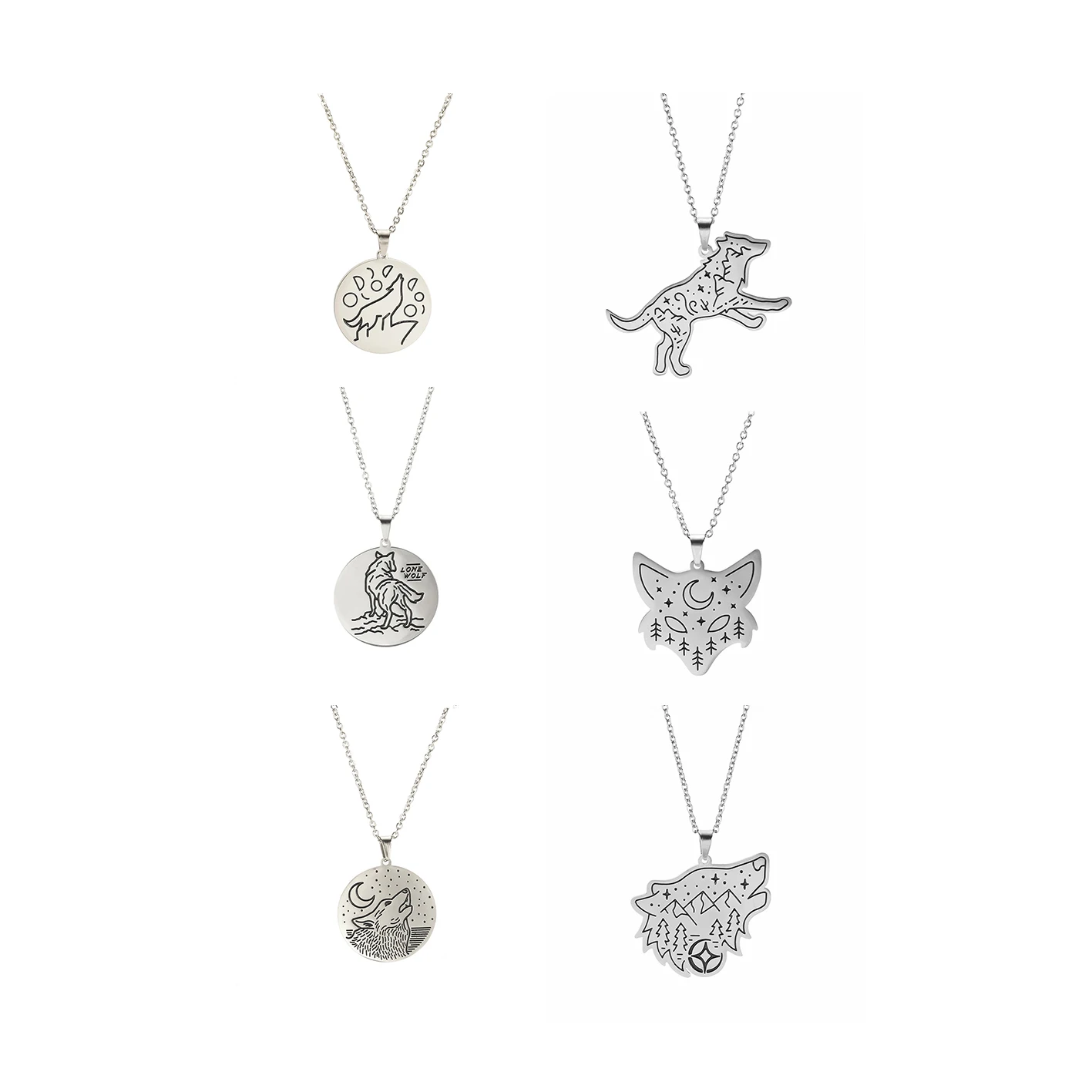 Steel Wolf And Moon Necklace Pendant Animal Stainless Steel Mens Necklace 18k Gold Plated Stainless Steel Simple Necklace, As shown
Steel Wolf And Moon Necklace Pendant Animal Stainless Steel Mens Necklace 18k Gold Plated Stainless Steel Simple Necklace, As shown
