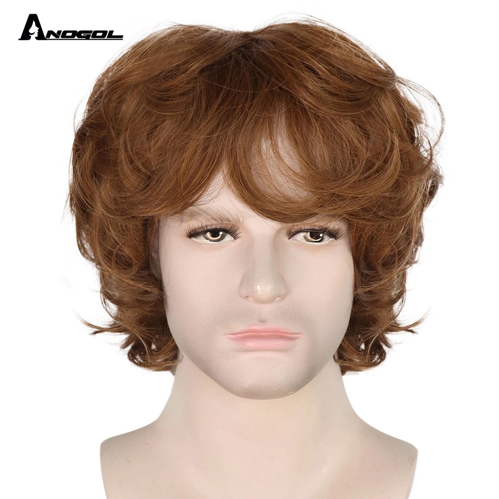 Anogol Short Light Brown Colored Wig Synthetic Machine Made Men Wigs Straight Hair Wig
Anogol Short Light Brown Colored Wig Synthetic Machine Made Men Wigs Straight Hair Wig