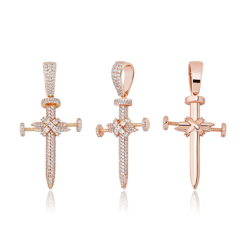 Real 18K Gold Plated Vintage Full Zircon Pendant Nail Cross Punk Jewelry For Women and Men HIPHOP JEWELRY
Real 18K Gold Plated Vintage Full Zircon Pendant Nail Cross Punk Jewelry For Women and Men HIPHOP JEWELRY
