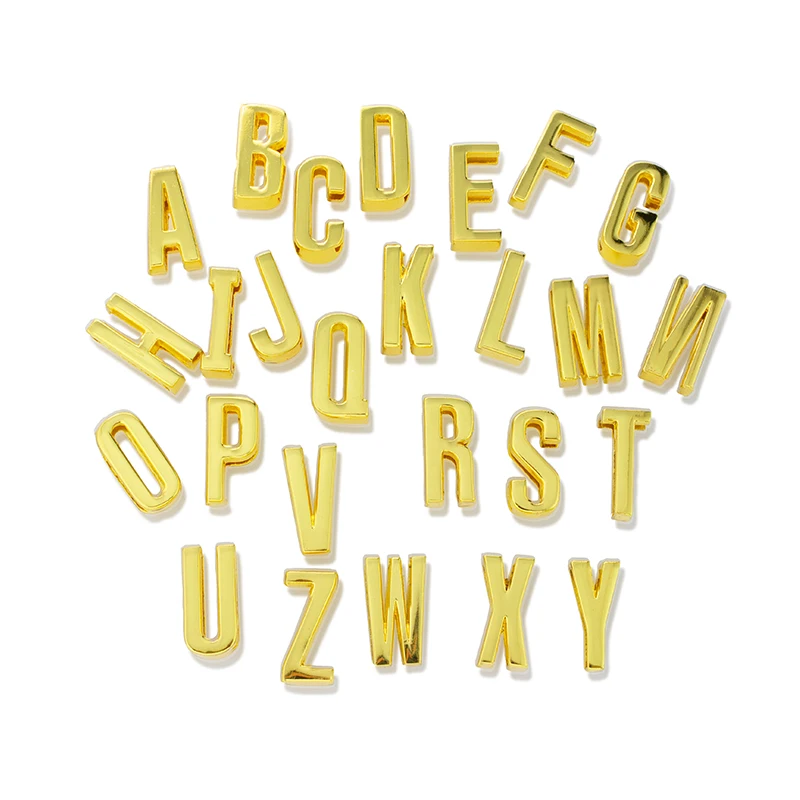 1pc A-Z gold color polished Slide Letters Fit DIY Wristband & Bracelet & Pet Collar Jewelry Making
1pc A-Z gold color polished Slide Letters Fit DIY Wristband & Bracelet & Pet Collar Jewelry Making