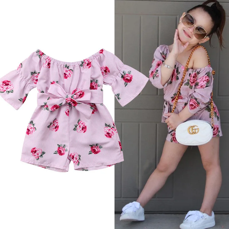 Summer Kids Girls Floral Embroidered Bow Belt Romper Princess Off Shoulder Sunflower Jumpsuit Playsuit Sunsuit Overalls Clothes
Summer Kids Girls Floral Embroidered Bow Belt Romper Princess Off Shoulder Sunflower Jumpsuit Playsuit Sunsuit Overalls Clothes