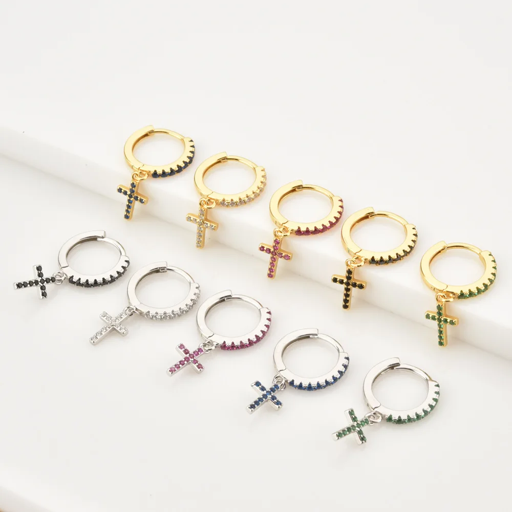 Hot Sale 925 Sterling Silver Gold Plated Jesus Cross Colorful Cubic Zirconia Earrings Geometric Diamond Earring YF3009
Hot Sale 925 Sterling Silver Gold Plated Jesus Cross Colorful Cubic Zirconia Earrings Geometric Diamond Earring YF3009