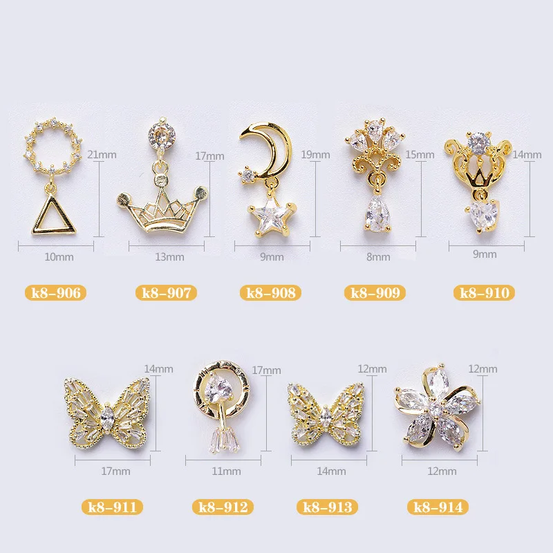 Wholesale Luxury Cubic Zircon 3D Nail Arts decorated gold plated Delicate Shiny Butterfly Floral Fashion Nail Sticker for Women
Wholesale Luxury Cubic Zircon 3D Nail Arts decorated gold plated Delicate Shiny Butterfly Floral Fashion Nail Sticker for Women