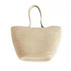 Woven Bag for Women Cotton Rope Handbag Beach Drawstring Shoulder Bag Gift for Lover, Light Brown