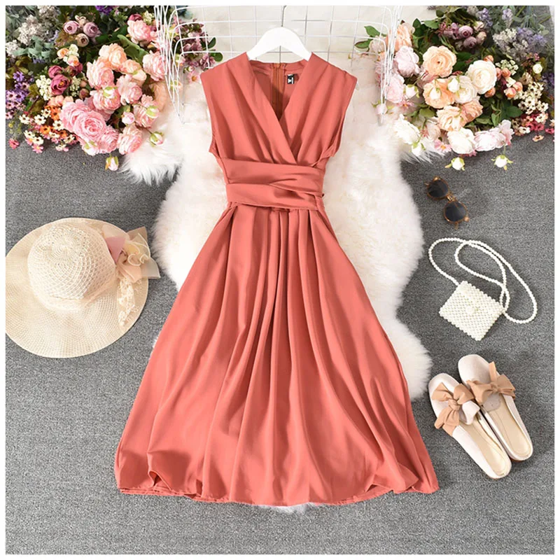 QZ380 Summer 2021 Floral solid V-neck Sleeveless Split Dress Women Beach Dresses CLothing Wholesale 5
QZ380 Summer 2021 Floral solid V-neck Sleeveless Split Dress Women Beach Dresses CLothing Wholesale 5