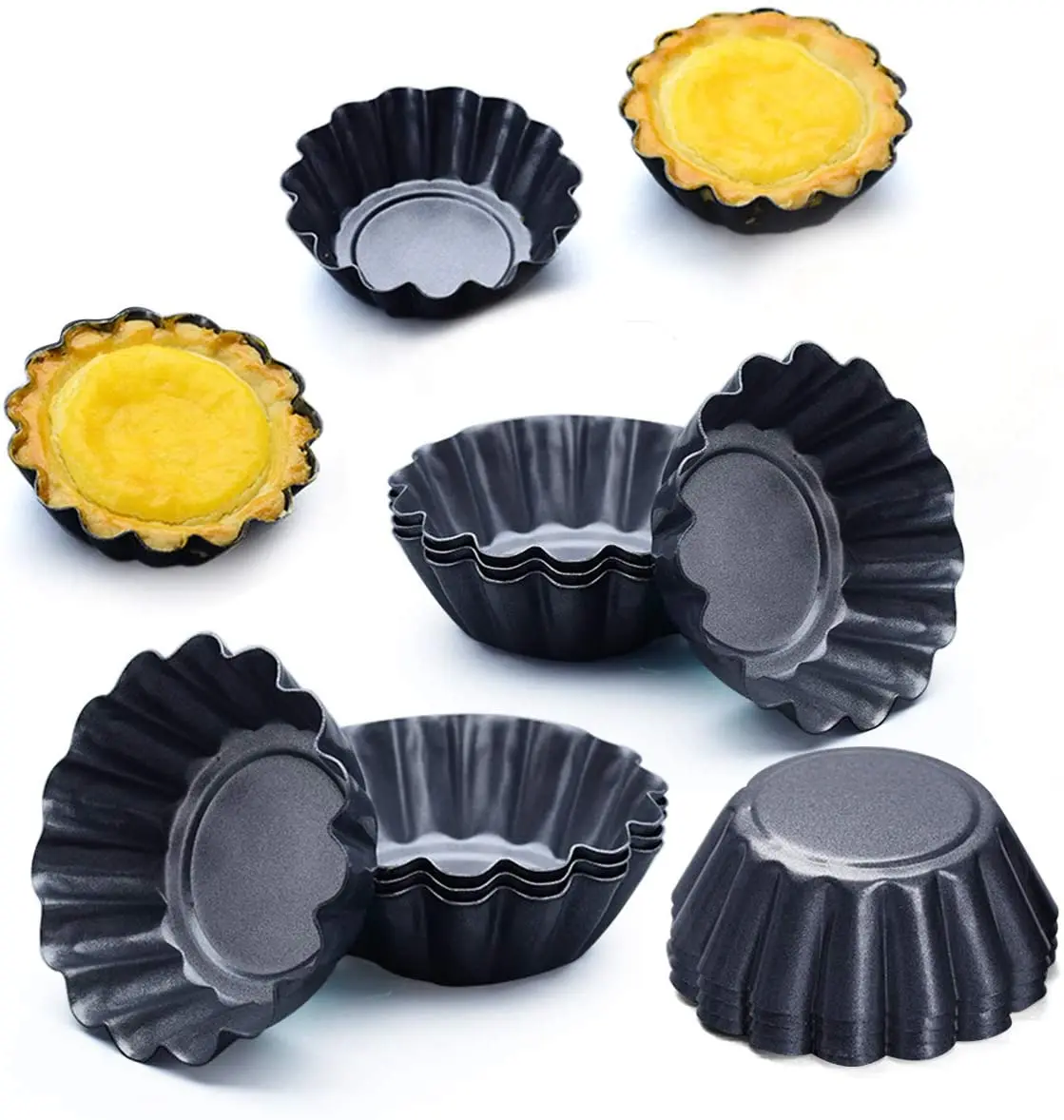 

Cupcake Baking Mold Reusable Metal Stainless Steel Tin Material Cake Mould Egg Tart Baking Mold Pastry Tools