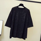 Fashion casual short sleeve sequins breathable quick drying women china custom t-shirts
