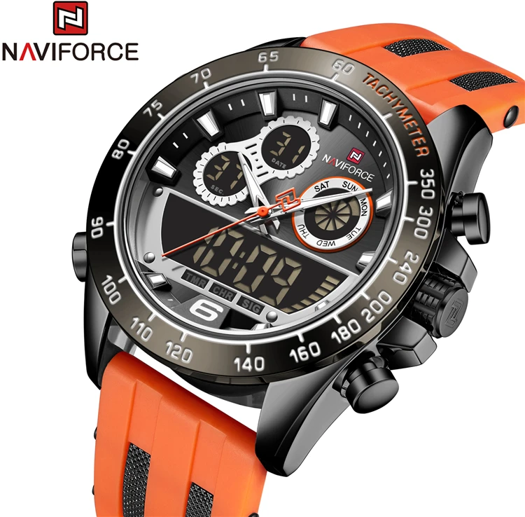 NAVIFORCE 9188T NEW Sport Men's Watch Digital Chronograph Alarm Clock TPU Silicone Strap Waterproof Luminous Quartz Wristwatches
NAVIFORCE 9188T NEW Sport Men's Watch Digital Chronograph Alarm Clock TPU Silicone Strap Waterproof Luminous Quartz Wristwatches