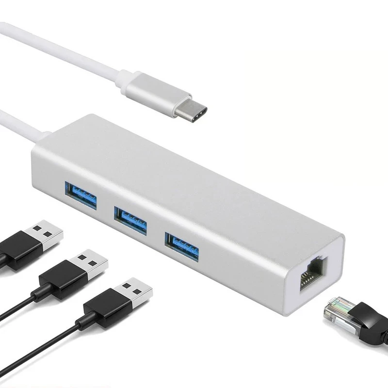 USB C Ethernet USB 3.0 2.0 to RJ45 Hub 10/100/1000M Ethernet Adapter Network Card USB Lan For Macbook Windows Type C, Silver gray black
USB C Ethernet USB 3.0 2.0 to RJ45 Hub 10/100/1000M Ethernet Adapter Network Card USB Lan For Macbook Windows Type C, Silver gray black