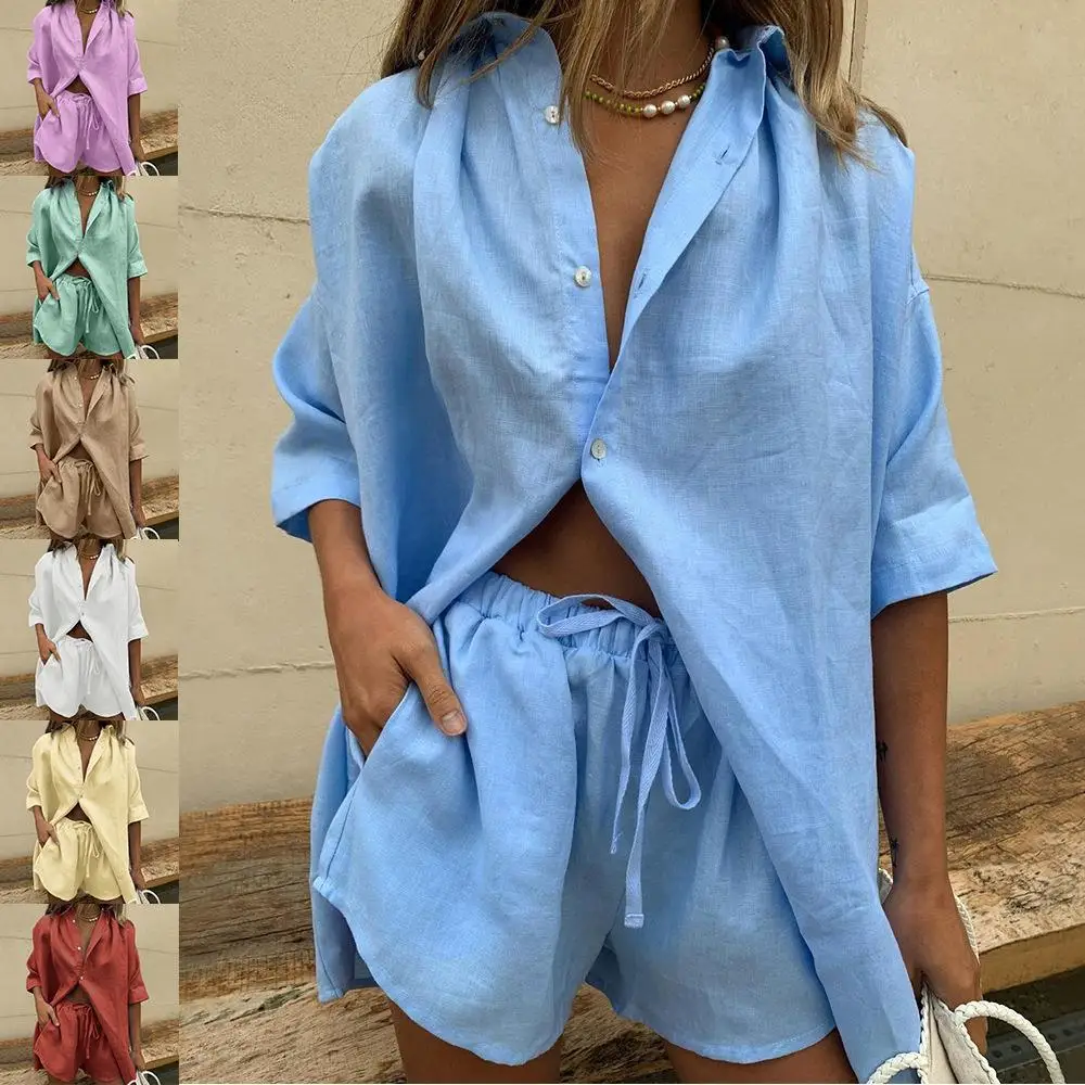 Z.LESS 2 piece Summer Tracksuit Women Loungewear Shorts Set Short Sleeve Shirt Tops Loose Mini Shorts Suit Casual Loose cardigan, Picture shows
Z.LESS 2 piece Summer Tracksuit Women Loungewear Shorts Set Short Sleeve Shirt Tops Loose Mini Shorts Suit Casual Loose cardigan, Picture shows