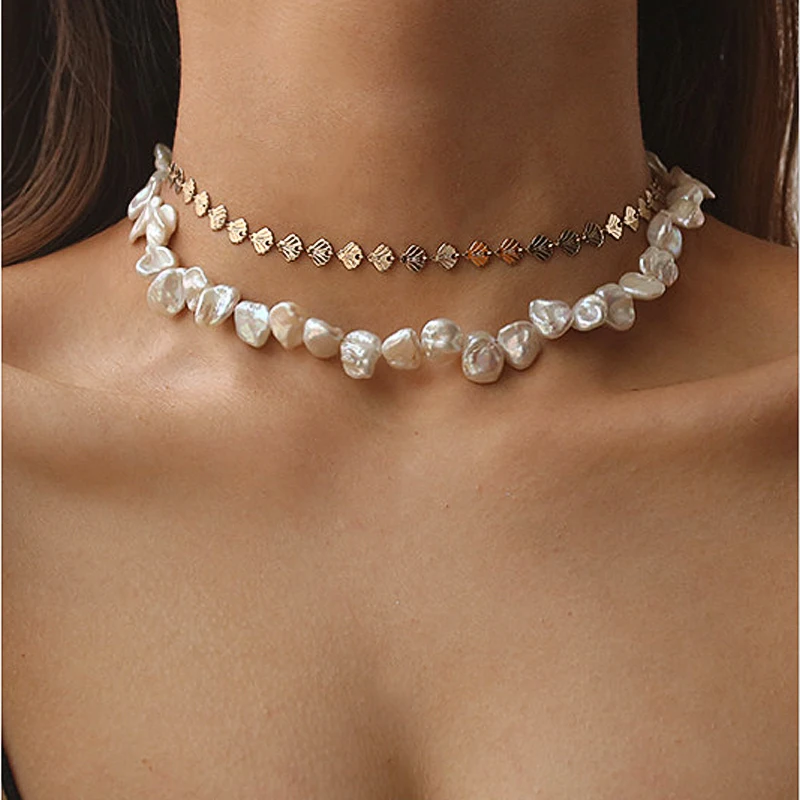 Charare minimalist jewelry 18k gold plated Natural baroque pearl beaded Necklace
Charare minimalist jewelry 18k gold plated Natural baroque pearl beaded Necklace