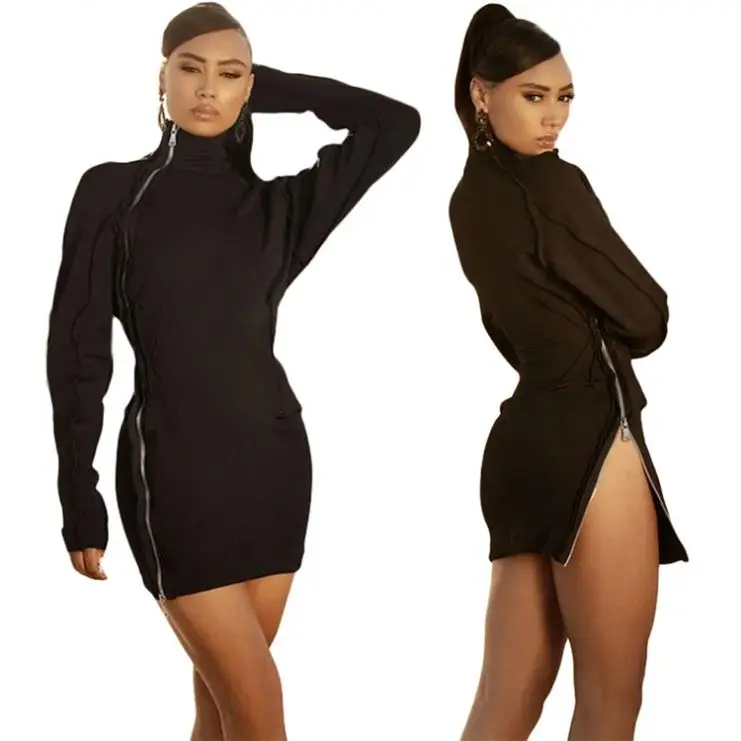 2021 Best Price Solid Black Color Zipper Middle Collar Cool Fashion Womens Clothing Sexy Women Short Dresses
2021 Best Price Solid Black Color Zipper Middle Collar Cool Fashion Womens Clothing Sexy Women Short Dresses