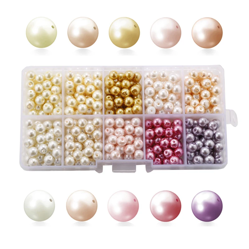 10 colors 500pcs 6mm glass pearl beads round beads pearl charms box DIY jewelry set for kid
10 colors 500pcs 6mm glass pearl beads round beads pearl charms box DIY jewelry set for kid