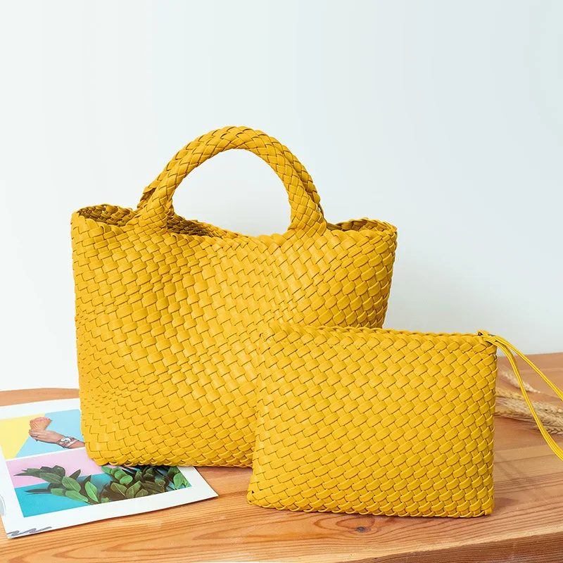 High Quality Hand Made Woven PU Leather Tote Bags Large Capacity Casual Shoulder Bag Braided Handbags With Clutch Bag
High Quality Hand Made Woven PU Leather Tote Bags Large Capacity Casual Shoulder Bag Braided Handbags With Clutch Bag