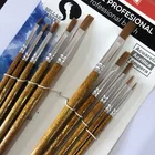 Professional Synthetic Nylon Wood Handle Detail Artist Paint Brush For Artist