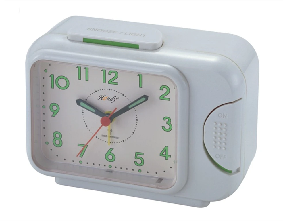 Globe Rectangular Quartz And Radio Controlled Analog Bell Alarm Clock