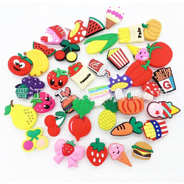 HOT SALE Cartoon vegetable and fruit Tomatoes corn PVC charms for sandals and bracelets Gifts for kids, As picture
HOT SALE Cartoon vegetable and fruit Tomatoes corn PVC charms for sandals and bracelets Gifts for kids, As picture