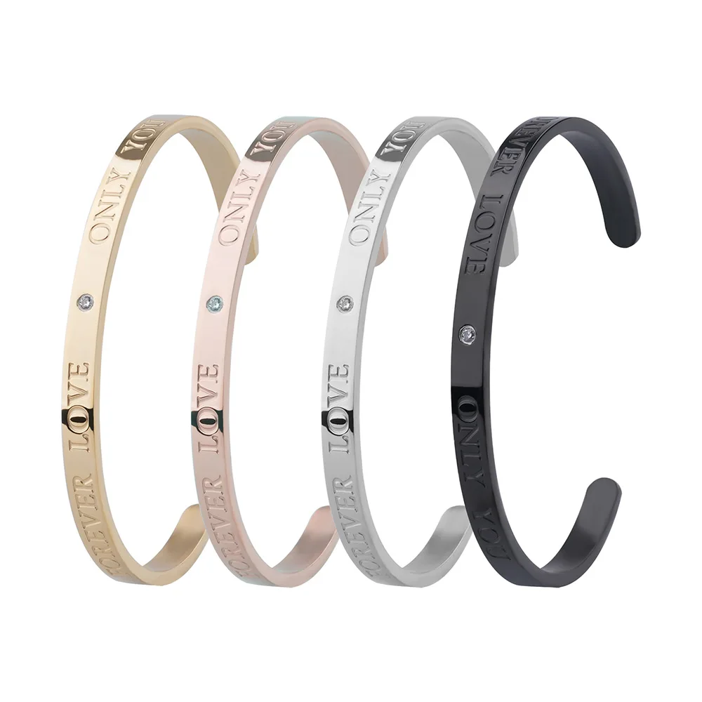 Fashion Jewelry Engraved Rose Gold Plated Custom Stainless Steel Bangle Cuff Bracelet
Fashion Jewelry Engraved Rose Gold Plated Custom Stainless Steel Bangle Cuff Bracelet