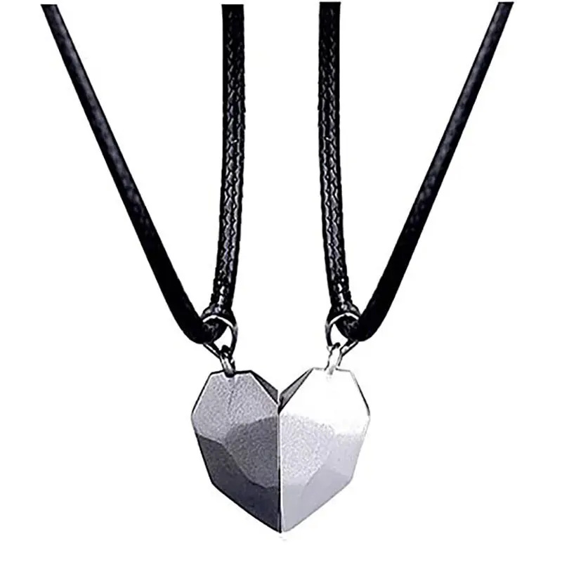 New Wishing Stone Magnet Heart Pendant Couple Necklace Set, Rose gold, black,customized color
New Wishing Stone Magnet Heart Pendant Couple Necklace Set, Rose gold, black,customized color