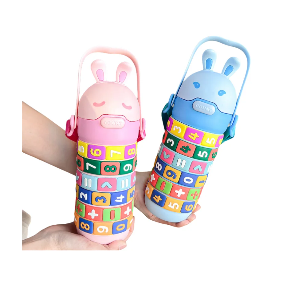New 520ml Cute kids Children's Math toy plastic water bottle Student rabbit cute straw water bottle with strap
New 520ml Cute kids Children's Math toy plastic water bottle Student rabbit cute straw water bottle with strap