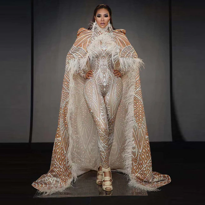 theatrical costume stage wear sexy nude bodysuit with Big Cloak dramatic performance costume club performance apparel
theatrical costume stage wear sexy nude bodysuit with Big Cloak dramatic performance costume club performance apparel