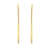 Minimalist Accessories 14K Gold Plated Long Drop Bar Brass Earrings