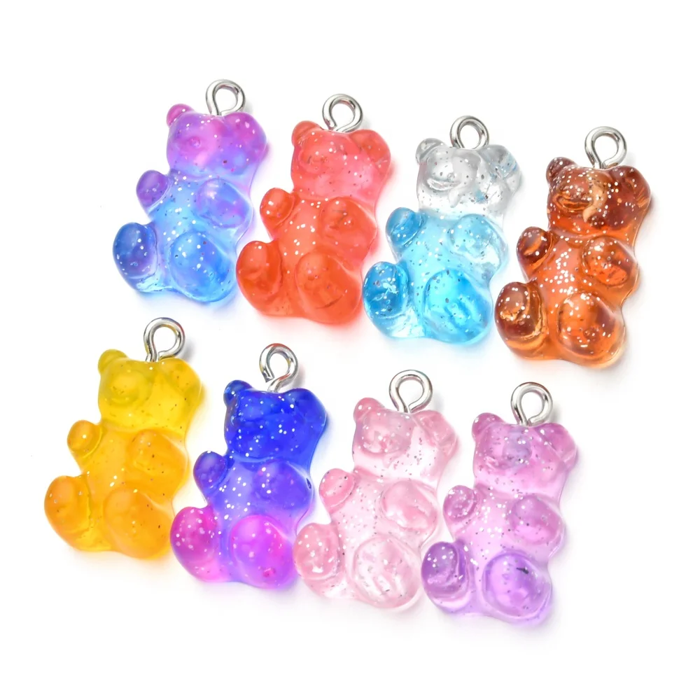 Fashion Mixed colour gradient Bear charms pendant Diy Gummy Bear Pendant earrings necklace jewelry Accessories
Fashion Mixed colour gradient Bear charms pendant Diy Gummy Bear Pendant earrings necklace jewelry Accessories