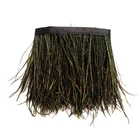 Factory direct 10-15cm natural peacock feather trim fringe with lace fabric