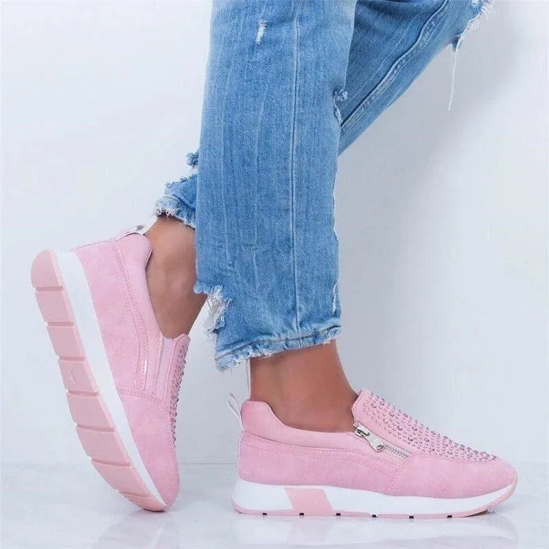 Hot style 2021 rhinestone wedges side zipper ladies casual sneakers 43 size spot, Picture
Hot style 2021 rhinestone wedges side zipper ladies casual sneakers 43 size spot, Picture