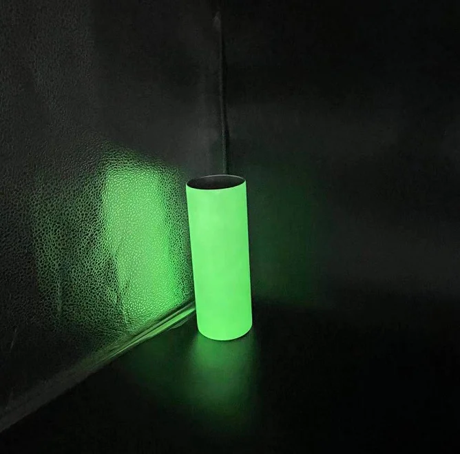 Sublimation Blank 20oz Straight Glow in Dark Skinny Tumblers Stainless Steel Insulation Luminous Skinny Water Tumbler with Straw, Green/white 
Sublimation Blank 20oz Straight Glow in Dark Skinny Tumblers Stainless Steel Insulation Luminous Skinny Water Tumbler with Straw, Green/white