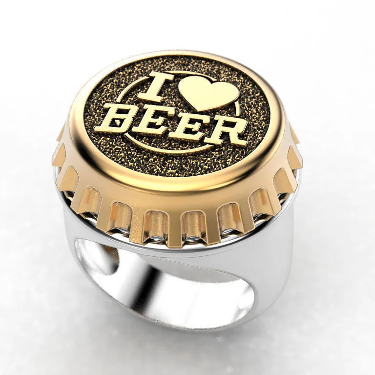 2021 New Fashion Punk Vintage Bottle Hat Shaped Ring for Man Gold Silver Color I Love Beer Ring Party Gifts DIY Hat Rings, Silver gold
2021 New Fashion Punk Vintage Bottle Hat Shaped Ring for Man Gold Silver Color I Love Beer Ring Party Gifts DIY Hat Rings, Silver gold
