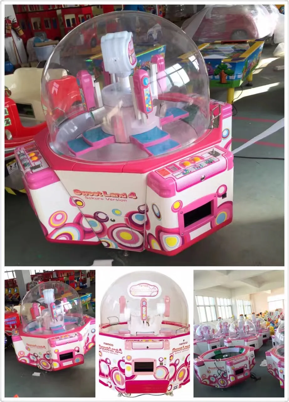 Threeplus High Profit Coin Operated Arcade Indoor Sport Sweet Land 4 Candy Prize Claw Crane Gift Game Machines for Game Center