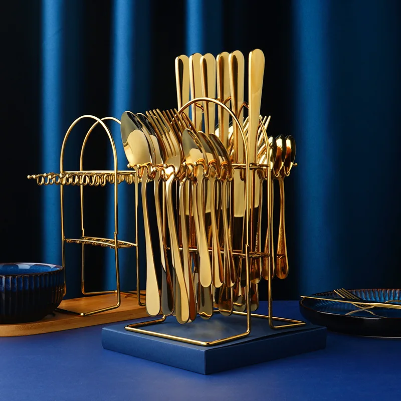 24 pieces gift box Gold silver gift hotel Western-style tableware stainless steel 410 knife, fork and spoon set
24 pieces gift box Gold silver gift hotel Western-style tableware stainless steel 410 knife, fork and spoon set