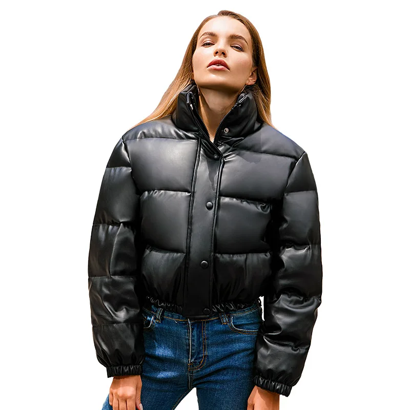 Winter Thick Warm Short Parkas Women Fashion Black PU Leather Coats Women Elegant Zipper Cotton Jackets Female Ladies
Winter Thick Warm Short Parkas Women Fashion Black PU Leather Coats Women Elegant Zipper Cotton Jackets Female Ladies