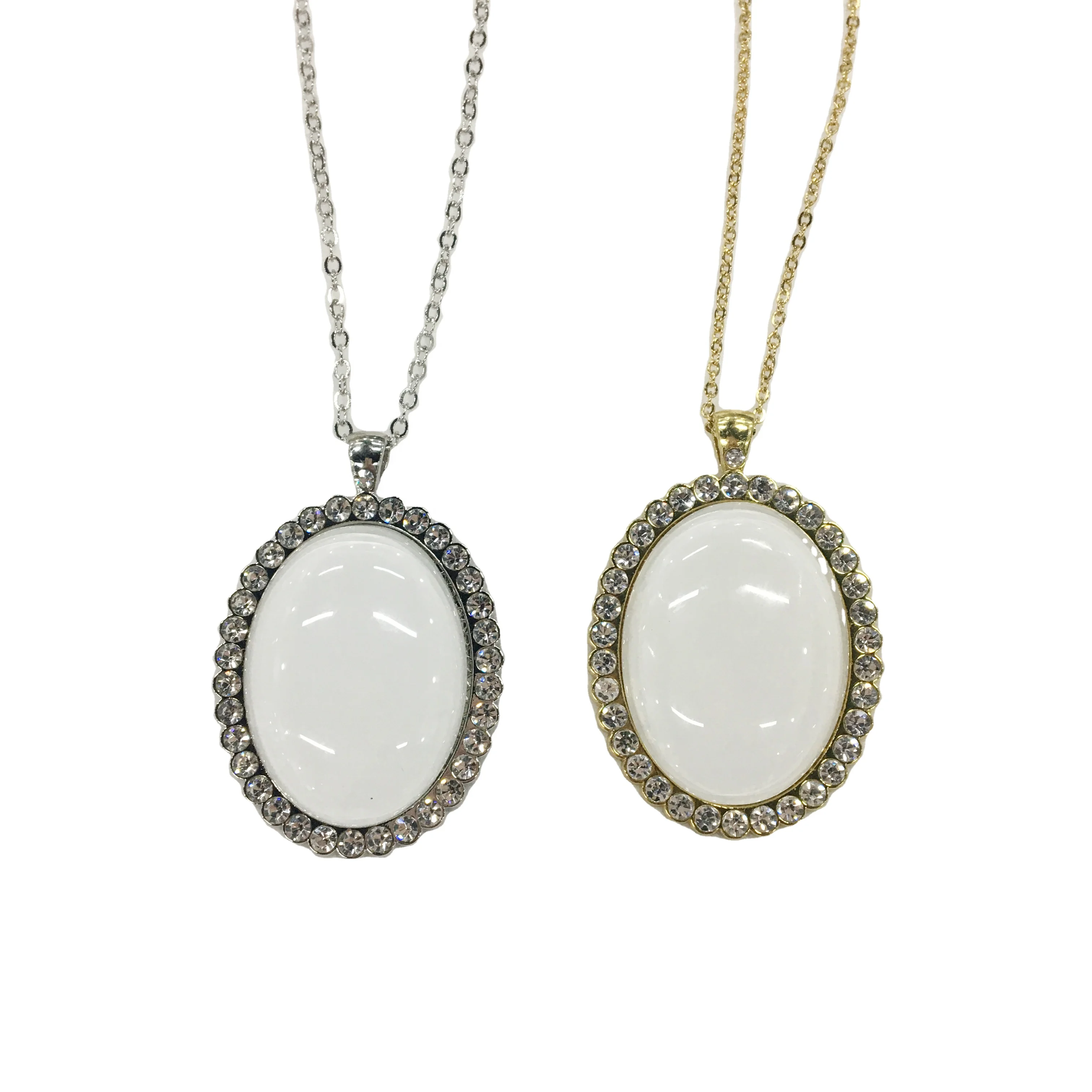 New Arrival High Quality Oval Crystal Sublimation Necklace Blanks Sublimation Bling Jewelry Necklace Pendant, Silver /gold
New Arrival High Quality Oval Crystal Sublimation Necklace Blanks Sublimation Bling Jewelry Necklace Pendant, Silver /gold