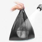 Ordinary popular HDPE recyclable side gusset black plastic t-shirt carry bag vest handle garbage bag