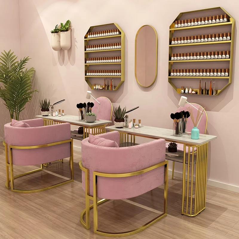 Europea Dtyle tablas de uñas salón de belleza manicura juego de mesa Rosa manicura de uñas de venta al por mayor