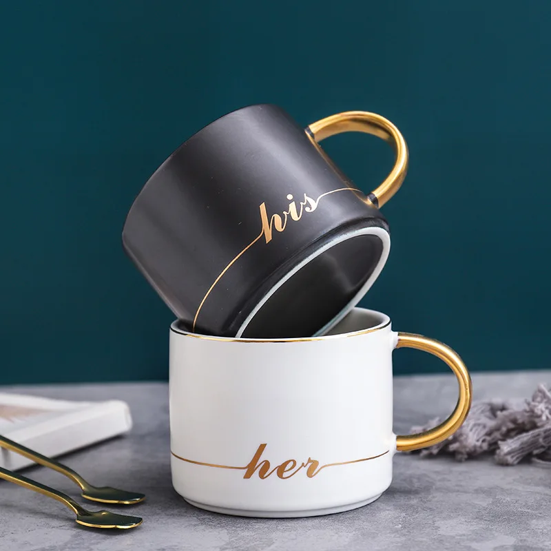 Promotional Simple Golden Handle Coffee Cup Ceramic Tea Cup And Saucer Sets With Spoon OEM Logo Custom INS Milk Cups As Gift, White/black
Promotional Simple Golden Handle Coffee Cup Ceramic Tea Cup And Saucer Sets With Spoon OEM Logo Custom INS Milk Cups As Gift, White/black