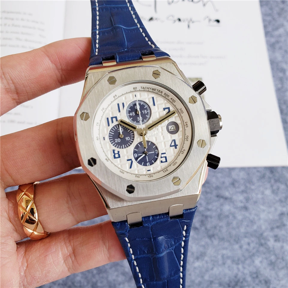 High quality luxury watch leather brand Stainless Steel case 42MM quartz movement waterproof sport watch, Mix
High quality luxury watch leather brand Stainless Steel case 42MM quartz movement waterproof sport watch, Mix