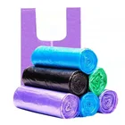 Factory Price hdpe&ldpe degradable plastic t shirt garbage bags Point break type trash bags
