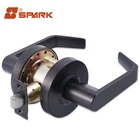 Furniture hotel door lock system iron black door lever plate door handle lock