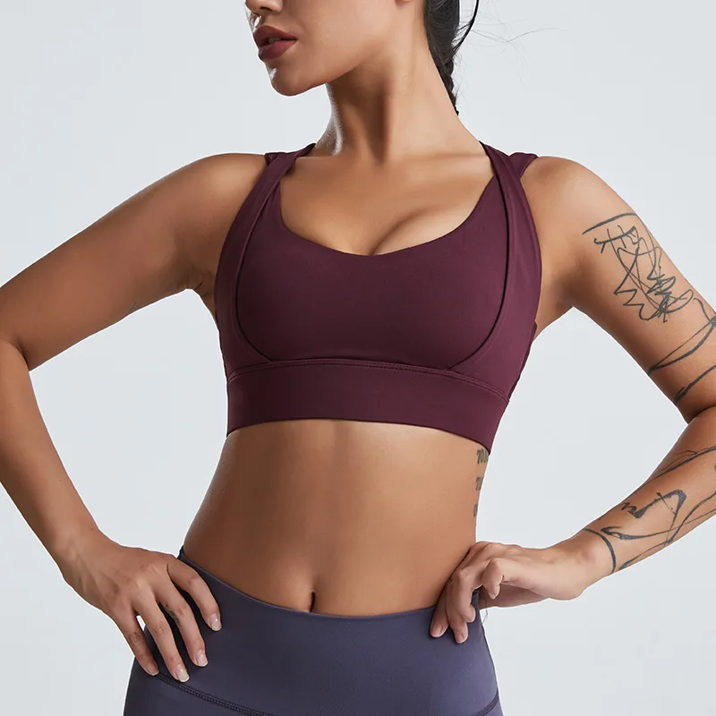 Women's Sports Bra High Impact Shockproof Running Fitness Top Sexy Cross Back Nude Sport Bra Large Size Yoga Underwear For Women
Women's Sports Bra High Impact Shockproof Running Fitness Top Sexy Cross Back Nude Sport Bra Large Size Yoga Underwear For Women