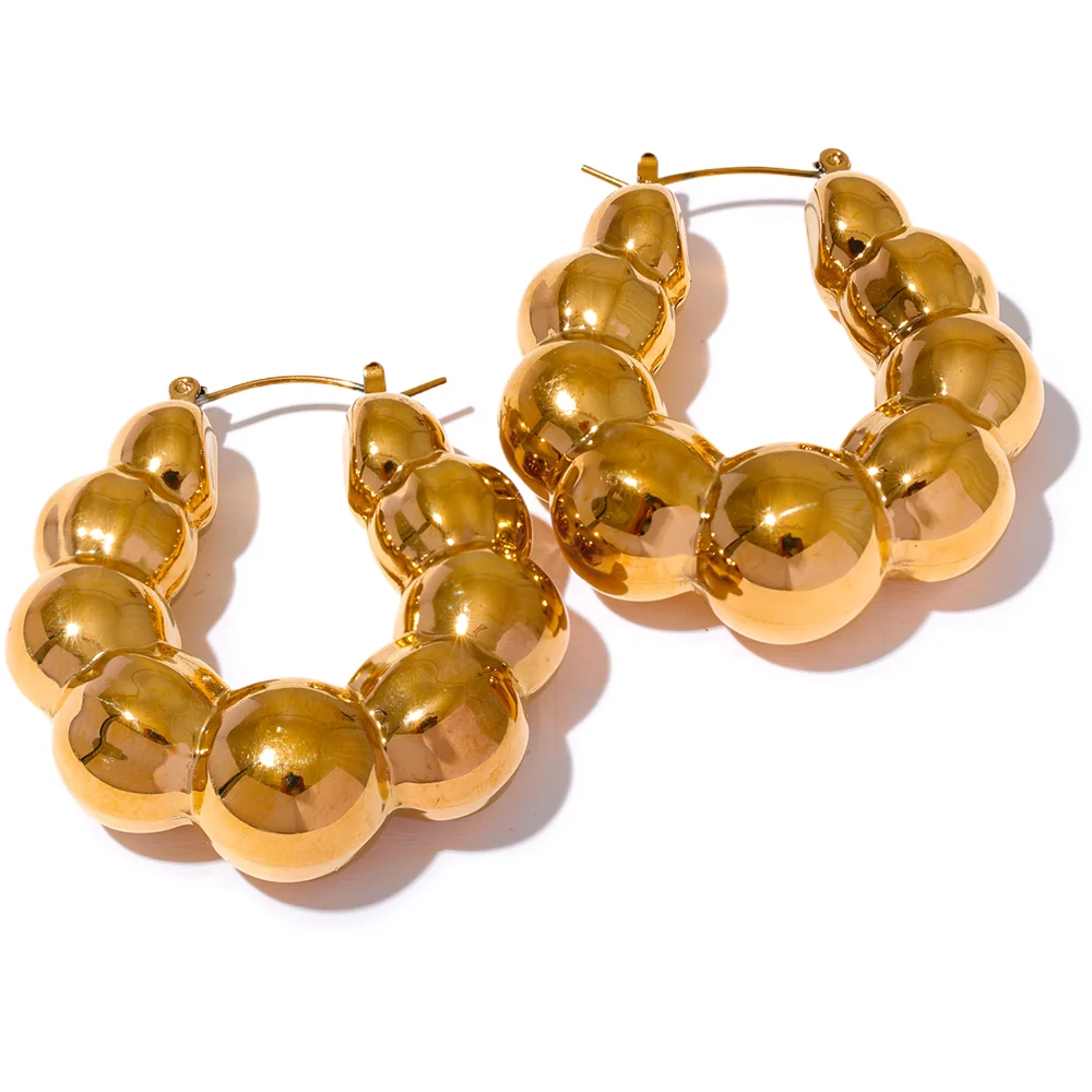 JINYOU 2709 Stainless Steel 2023 Gradient Beads Geometric Hoop Earrings High Quality Metal Charm Fashion Jewelry for Women
JINYOU 2709 Stainless Steel 2023 Gradient Beads Geometric Hoop Earrings High Quality Metal Charm Fashion Jewelry for Women